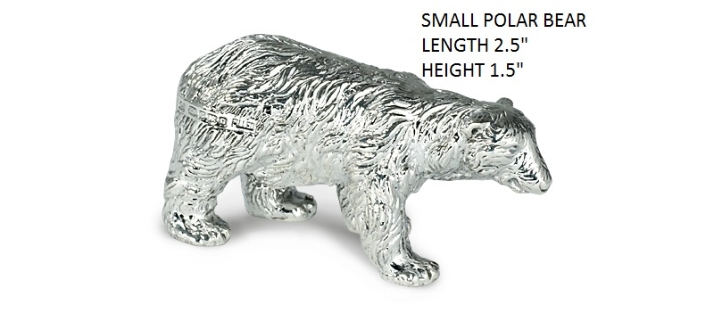 hallmarked sterling silver miniature polar bear figure