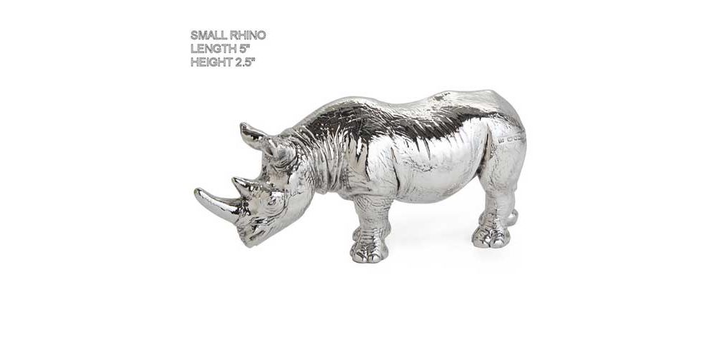 Hallmarked Sterling Silver Rhino Figurine