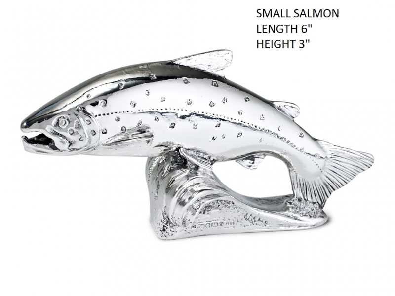 hallmarked sterling 925 silver figurine of a salmon