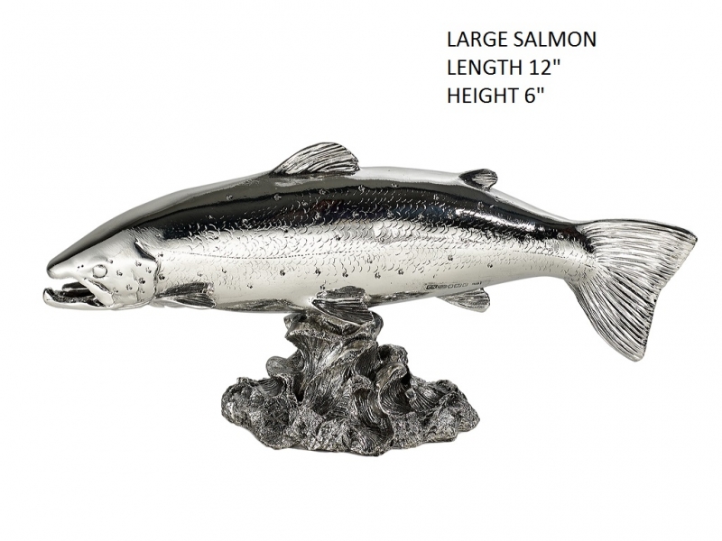 hallmarked sterling 925 silver figure of a salmon