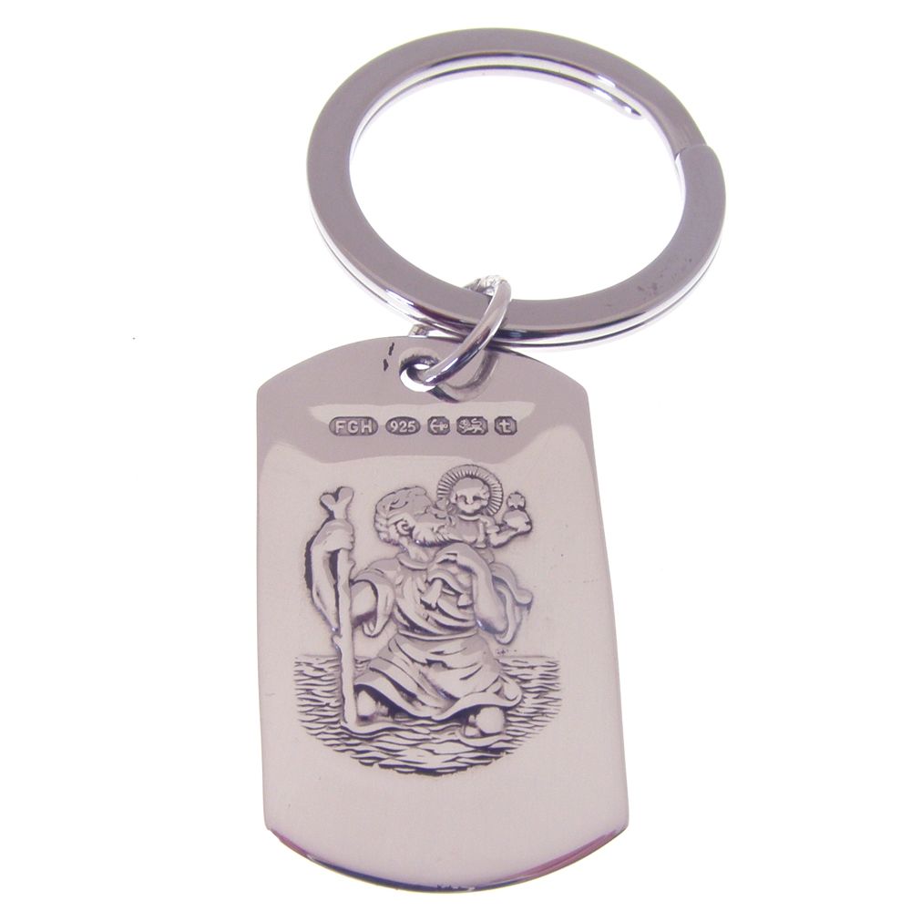 Hallmarked Silver St Christopher Key Ring