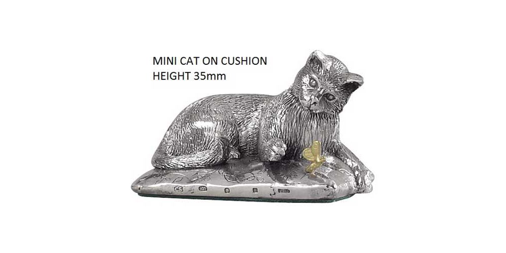 Mini Hallmarked Silver Cat or Kitten Figure