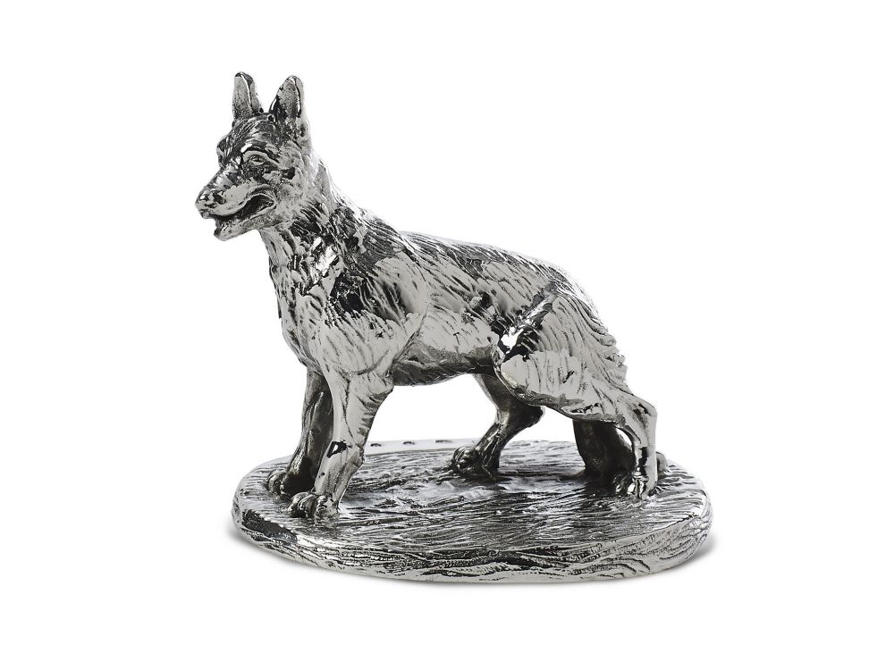 Miniature Hallmarked Silver Alsatian Model