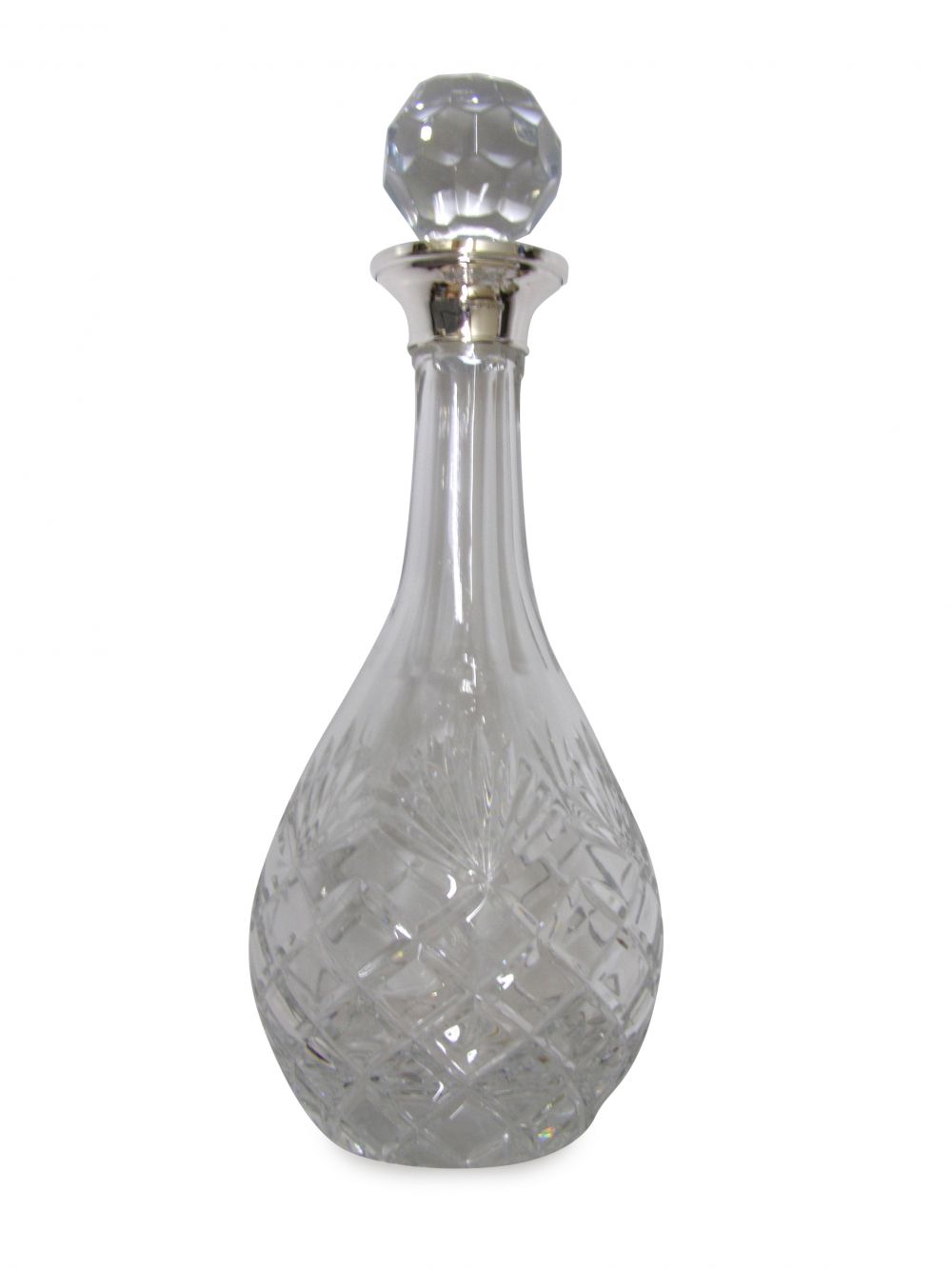 Hallmarked Silver Cut Glass Port or Sherry Decanter