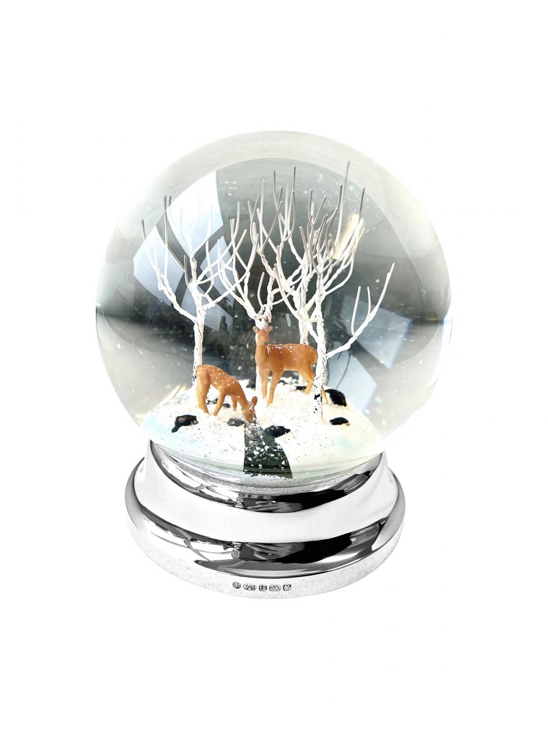 Sterling 925 Hallmarked Silver Christmas Scene Snow Globe