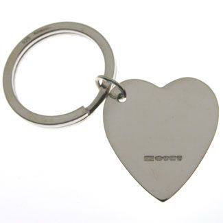 Hallmarked Sterling Silver Heart Keyring with Diamond option