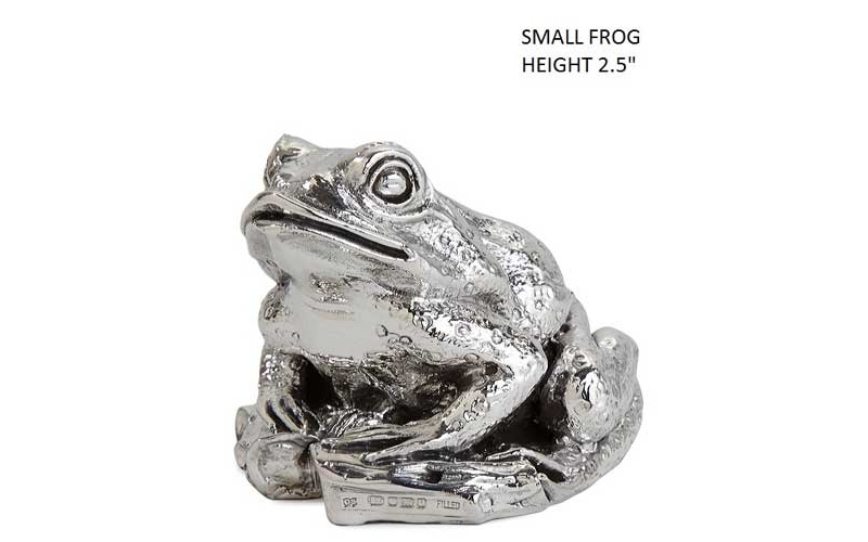 sterling hallmarked silver frog figurine, small size