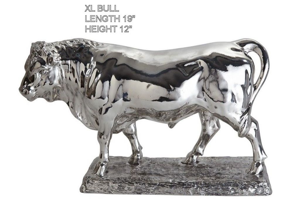 Hallmarked Silver Extra Large Bull Figurine