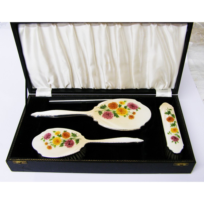 Sterling Silver Gilloche Enamel Ladies Dressi
