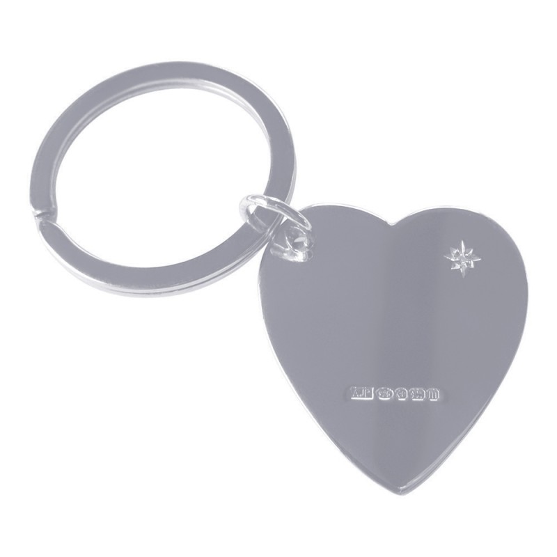 Hallmarked Sterling Silver Heart Keyring with
