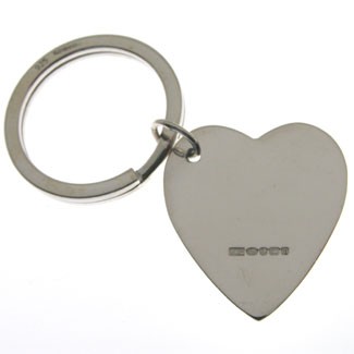 Hallmarked Sterling Silver Heart Keyring with