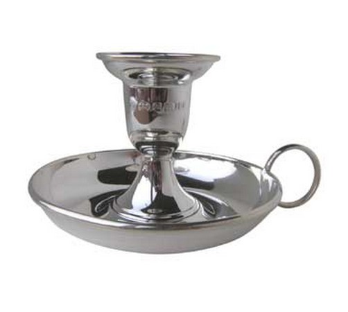 hallmarked silver chamber candlestick