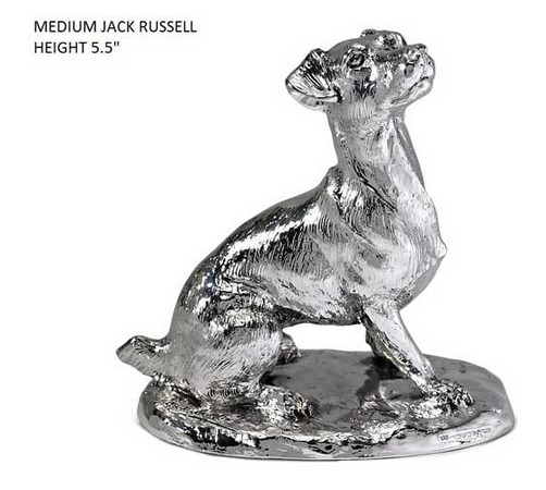 hallmarked silver jack russel dog