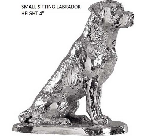 hallmarked silver model of a small sitting labrador
