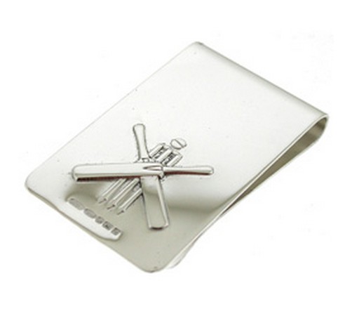 cricketing hallmarked silver money clip