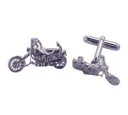 hallmarked silver chopper motor bike cufflinks