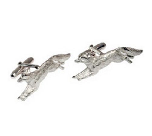 hallmarked silver fox cufflinks