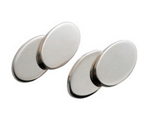 heavy gauge hallmarked silver oval cufflinks