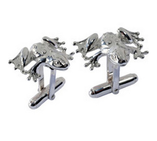 hallmarked solid silver toad cufflinks