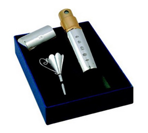 sterling silver perfume atomiser and silver funnel