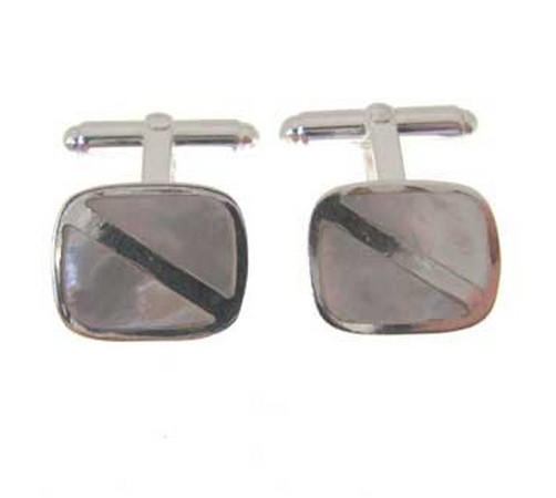 hallmarked silver mother of pearl cufflinks