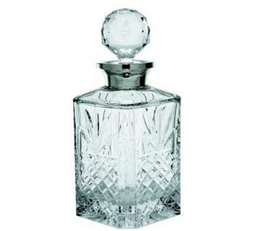 hallmarked silver cut glass whisky decanter