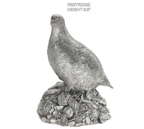 silver model of a partridge
