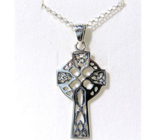 celtic silver cross and chain 