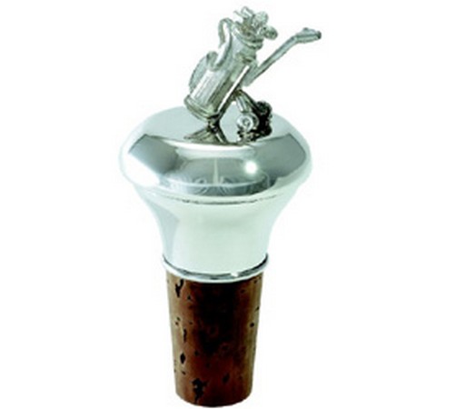 hallmarked silver golf trolley bottle stopper