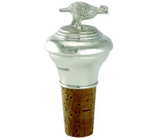 hallmarked silver grouse bottle stopper