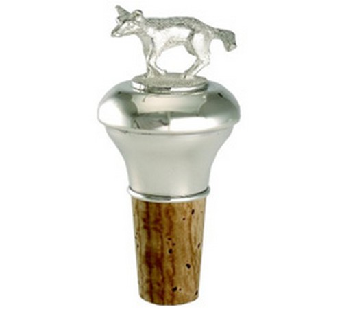 hallmarked silver fox themed cork stopper