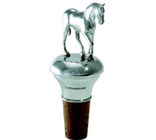 hallmarked silver large horse bottle stopper
