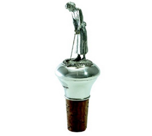 hallmarked silver lady golfer bottle stopper