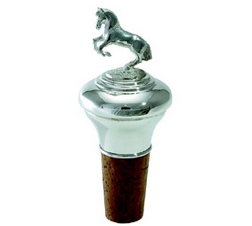 sterling silver cork stopper with rearing horse
