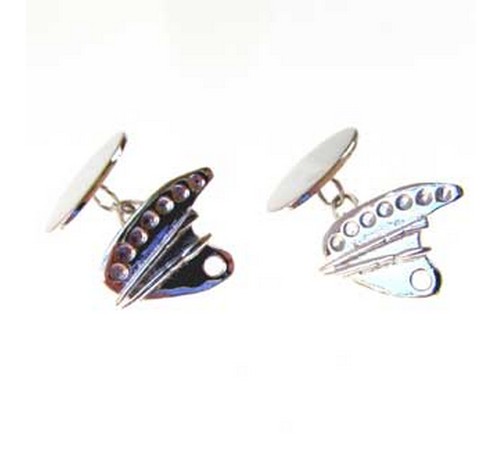 hallmarked silver cufflinks with artists palette