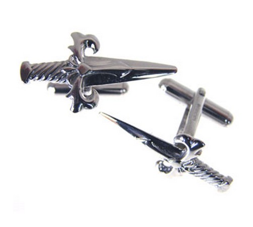 hallmarked silver dagger cufflinks