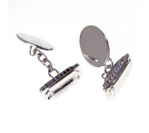 hallmarked silver harmonica cufflinks