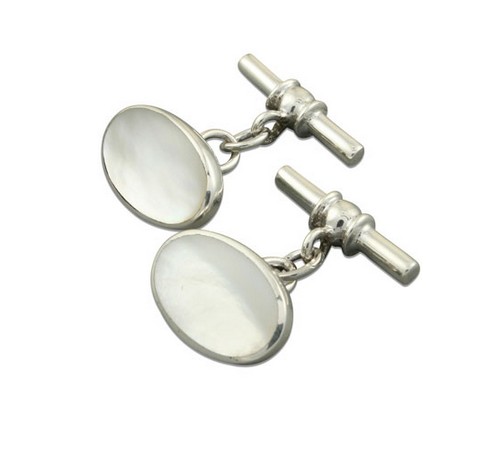 mother of pearl silver cufflinks
