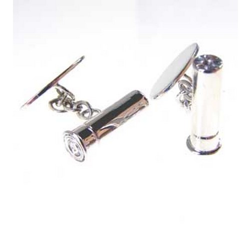 hallmarked silver shotgun cartridge cufflinks