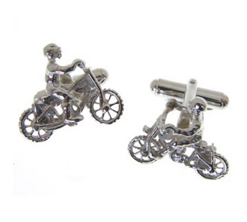 hallmarked silver dirt bike cufflinks