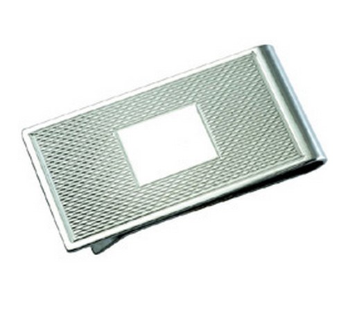 engine turned silver money clip hallmarked