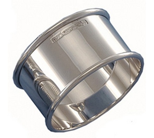 sterling hallmarked silver plain finish napkin ring