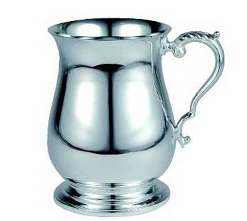 silver plated one pint georgian tankard