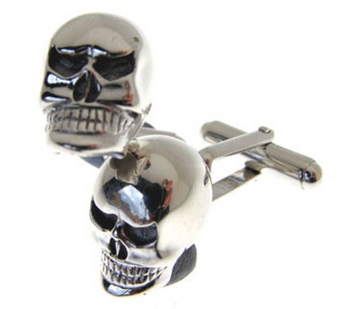 hallmarked sterling silver skull cufflinks with large heavy skulls