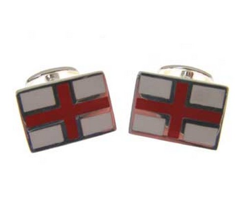 hallmarked silver st georges flag cufflinks