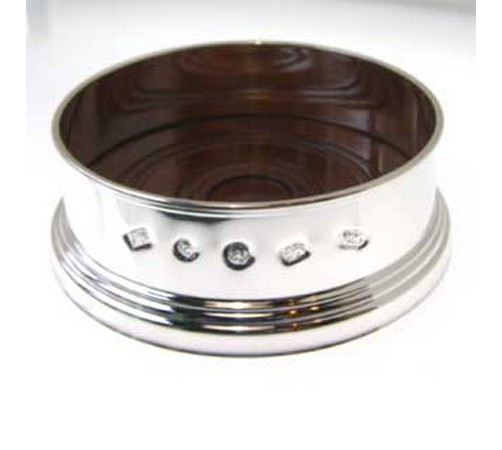 silver wine coaster with feature hallmark 90mm