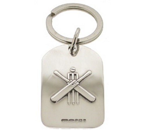sterling silver keyring with cricket theme