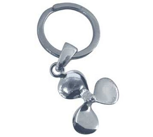 hallmarked silver ships propeller keyring 