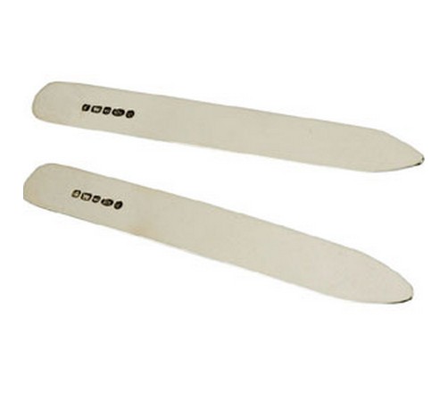 hallmarked silver collar stiffeners