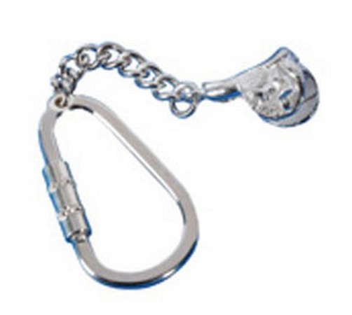 hallmarked silver horses saddle keyring 